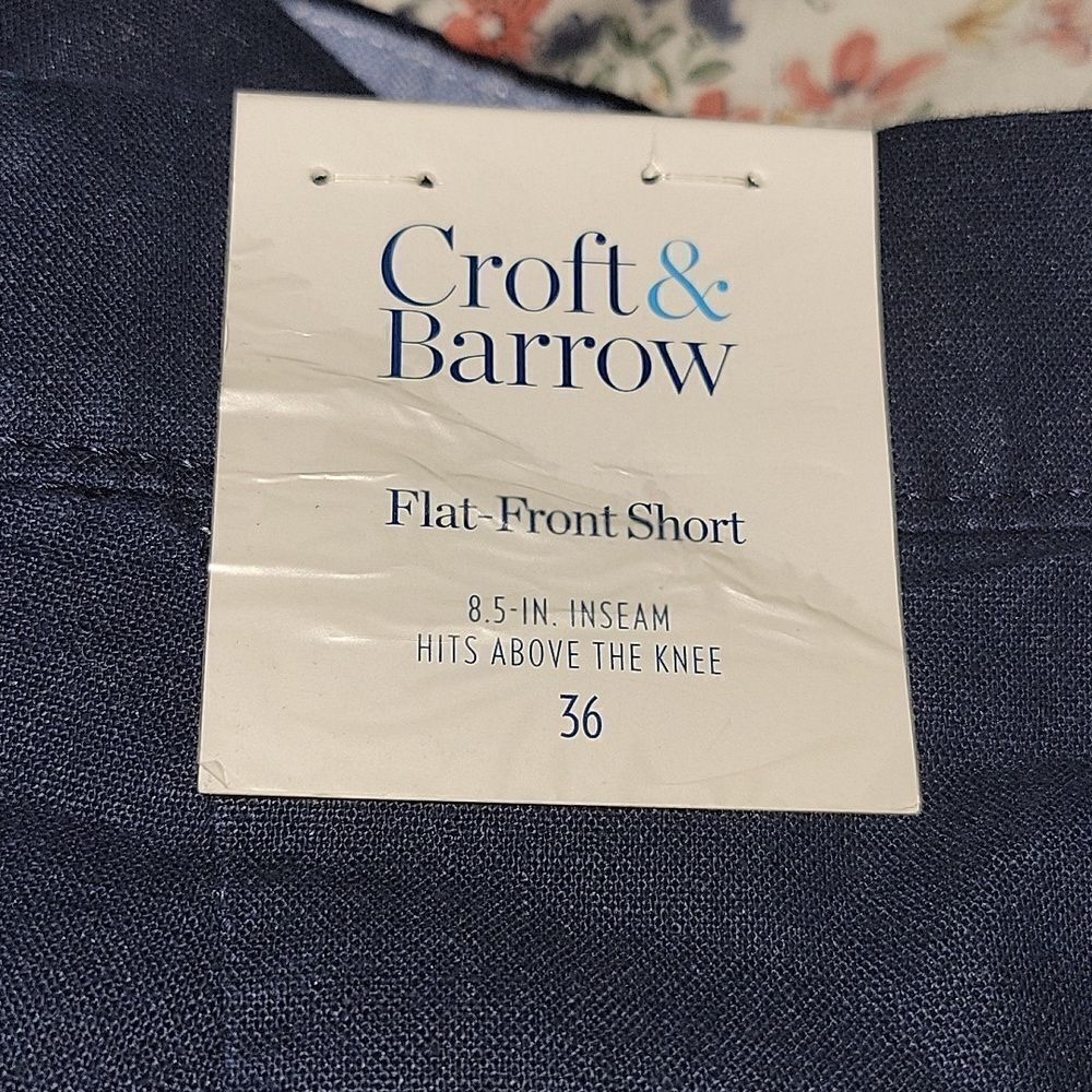 Croft & Barrow Linen Blend Flat Front Shorts 36 N… - image 5